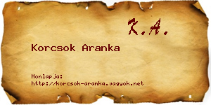 Korcsok Aranka névjegykártya